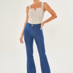 Blusa papoula risca de giz vermelha