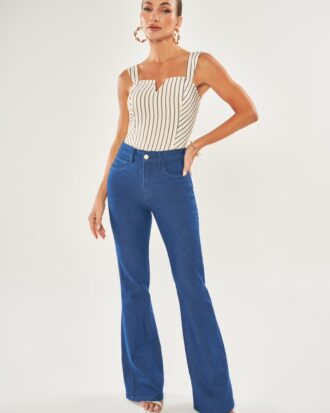 Blusa papoula risca de giz vermelha