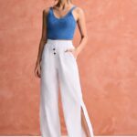 Calça pantalona cos elástico