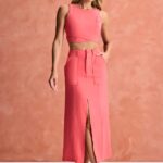 Cropped sobreposição frente rosa