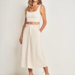 Saia com botões natural