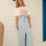 Saia alongada cintura alta com fenda