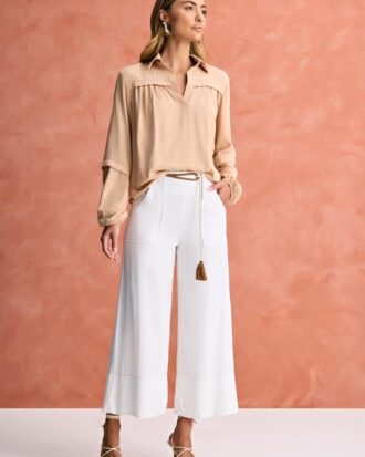 Bata com recortes franzidos