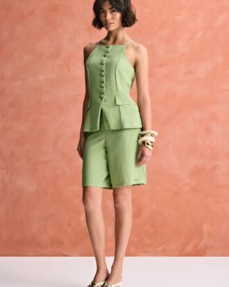 Colete alongado botões