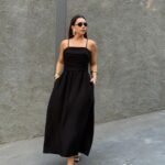 Vestido alfaiataria com bolso Preto
