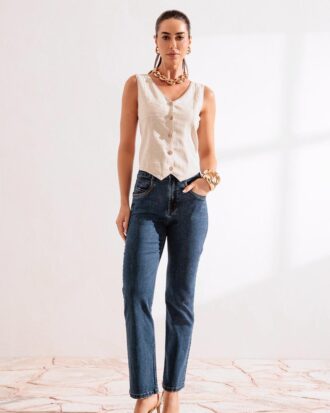 Colete quadrado natural