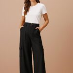 Calça WIDE bolsas laterais preto