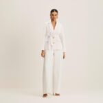 Blazer com faixa lapelas