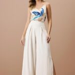 Regata estampada com detalhe argola no ombro