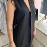 Colete alongado detalhe lateral