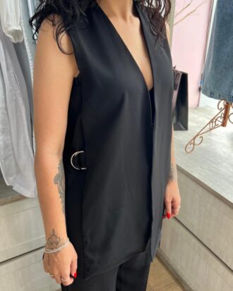 Colete alongado detalhe lateral